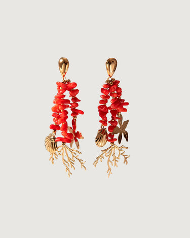 Coral Earrings Red Gold - STUDIO JO STORE